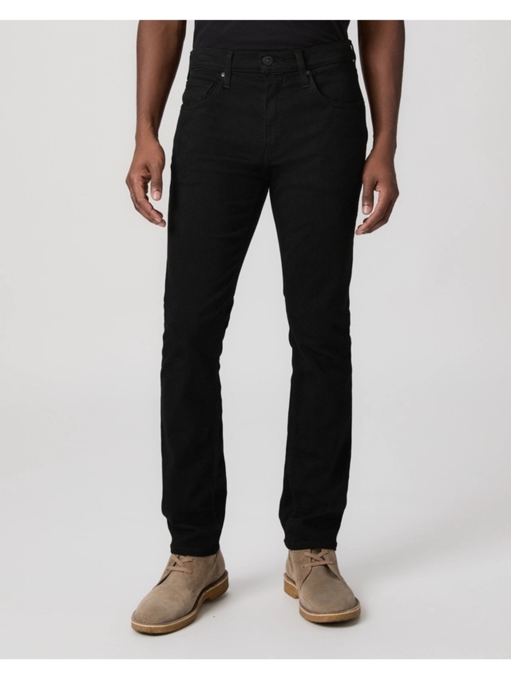 PAIGE Federal Slim Straight Jeans Black Shadow Mens 33x32 Stretch Denim
